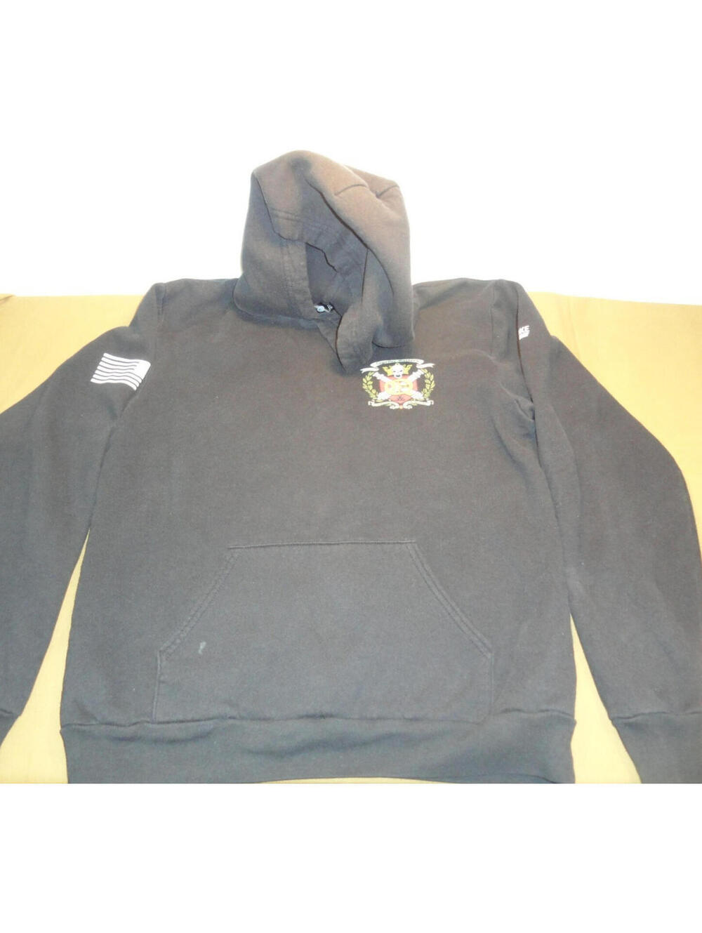 DISCONTINUED USMC QUEBEC BATTERY 5th BN 14th MARINES BLACK UNIT HOODIE LARGE